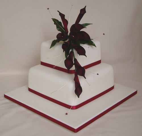 Calla Cascade Wedding Cake