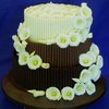 Chocolate Lisianthus Wedding Cake