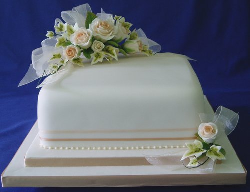 Peaches and Cream Wedding Cake