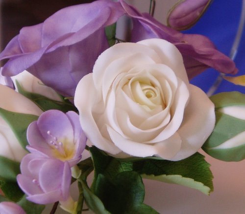 Purple Lattice Wedding Cake