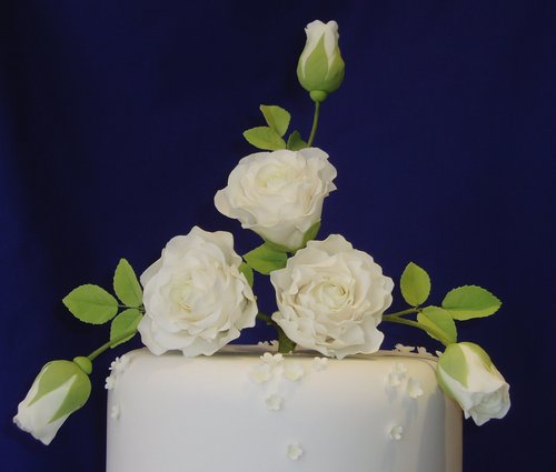 Roses and Blossom Wedding Cake